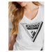 Guess GUESS dámské bílé tričko s trojúhelníkem