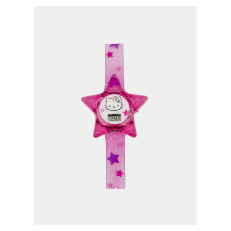 Růžové holčičí hodinky ve tvaru hvězdy Hello Kitty