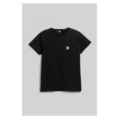 Tričko karl lagerfeld wax seal logo t-shirt černá