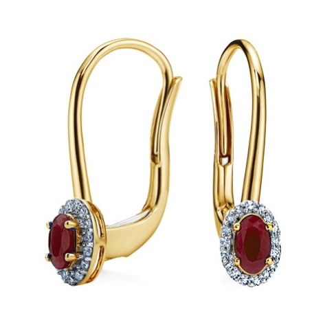 Zlaté náušnice s rubíny a diamanty L'Amour Diamonds JA4388RBY + dárek zdarma L´amour