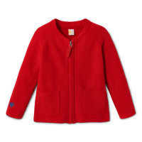 Pletený kabátek z biobavlny, červený , vel.  0–2 měsíce