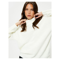 Koton Oversize Sweater High Neck Knit Cashmere Textured