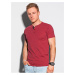 Červené pánské žíhané tričko Ombre Clothing S1390