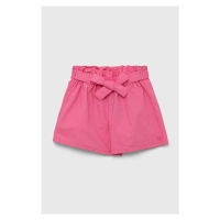 Dětské bavlněné šortky United Colors of Benetton růžová barva, hladké