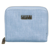 Dámská menší praktická koženková peněženka na zip Ladd, světle modrá