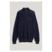 SVETR GANT COTTON PIQUE HALFZIP EVENING BLUE