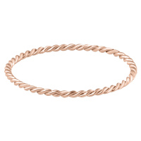 Troli Minimalistický pozlacený prsten z oceli Rose Gold 50 mm