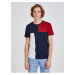 Červeno-bílo-modré pánské tričko Tommy Hilfiger Colorblock