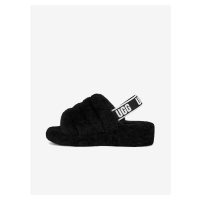 Černá dámská domácí obuv z ovčí kožešiny UGG Fluff Yeah Slide