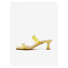 Žluté dámské pantofle na podpatku OJJU