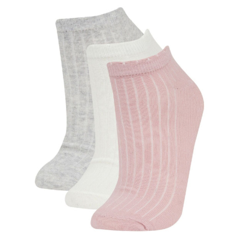 DEFACTO Women's 3-Pack Cotton Ankle Socks