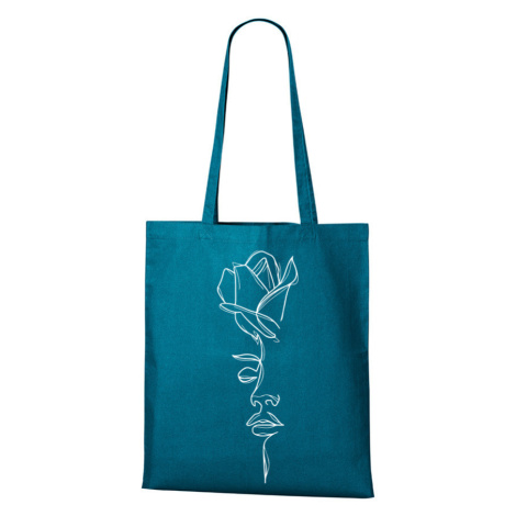 Plátěná taška žena a růže - praktická plátěná taška přes rameno BezvaTriko
