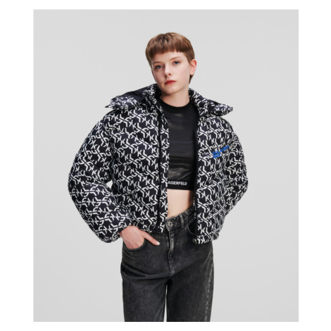 Bunda karl lagerfeld jeans klj monogram aop puffer jacket černá