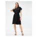 Koton Short Shirt Dress With Short Sleeves With Belt