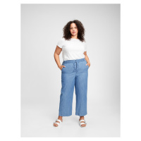 GAP Kalhoty hr linen wide leg chambray - Dámské