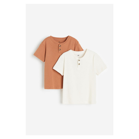 H & M - Tričko henley 2 kusy - oranžová H&M