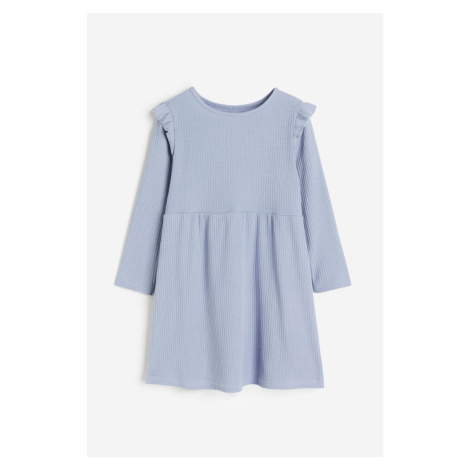 H & M - Šaty z žebrovaného žerzeje - modrá H&M