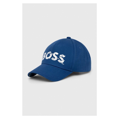 Bavlněná baseballová čepice BOSS BOSS GREEN s potiskem Hugo Boss