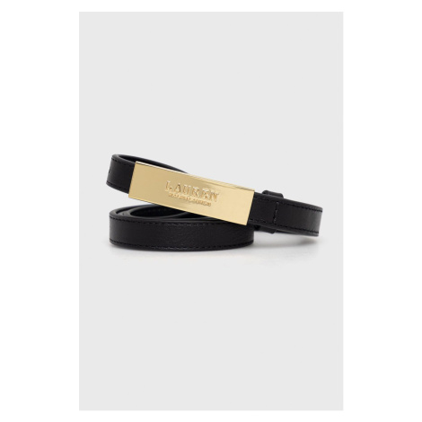 Kožený pásek Lauren Ralph Lauren dámský, černá barva, 412873090001