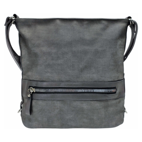 Velká středně šedá kabelka a batoh 2v1 s texturou Hennie Tapple