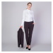 Dámské společenské kalhoty černé barvy s jemným bílým vzorem 11661