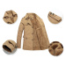 Pánský trenč na zimu kabát s knoflíky a fleecovou podšívkou
