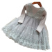 Pletené dívčí šaty se vzorovanou sukní