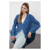 Trendyol Indigo Basic Hair Knitted Knitwear Cardigan