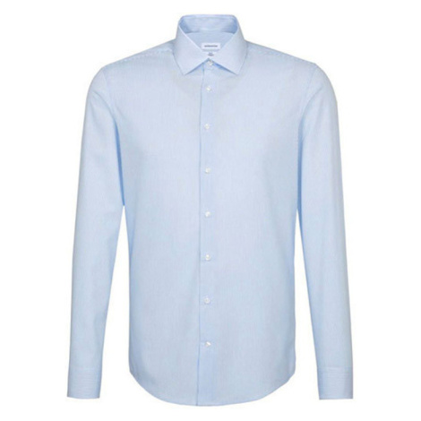 Seidensticker Pánská popelínová košile SN693600 Striped Light Blue - White