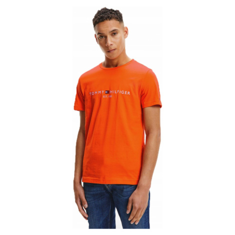 Tommy Hilfiger pánské oranžové triko Logo tee