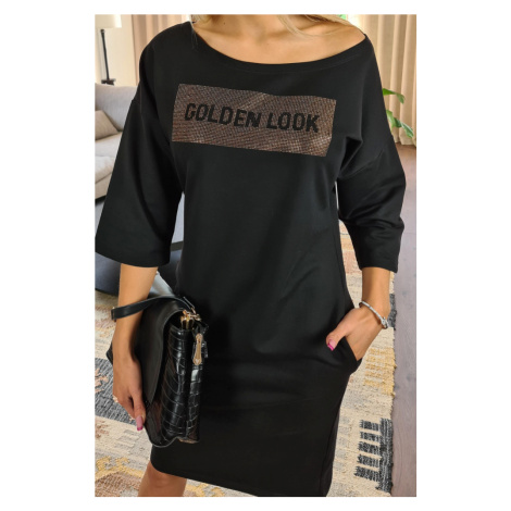 Černé šaty Golden Look Oxyd
