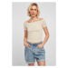 Ladies Off Shoulder Rib Tee - softseagrass