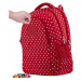 PIXIE CREW Studentský batoh červená látka s bílými puntíky  + Brožurka kreativních nápadů + 65 m