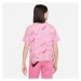 Nike SPORTSWEAR BOXY SWOOSHFETTI Dívčí tričko, růžová, velikost