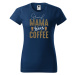 DOBRÝ TRIKO Dámské tričko s potiskem Grand Mama loves COFFEE Barva: Půlnoční modrá