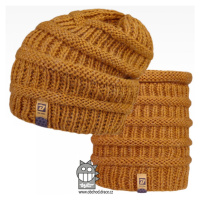 Pletená čepice a nákrčník Dráče - Etna 07, hořčicová Barva: Žlutá