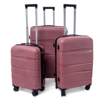 Rogal Růžová sada 3 luxusních skořepinových kufrů 