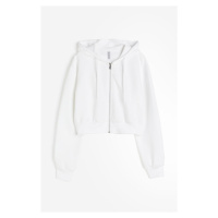 H & M - Cropped bunda na zip's kapucí - bílá