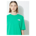 Bavlněné tričko The North Face W S/S Essential Oversize Tee zelená barva, NF0A87NQPO81