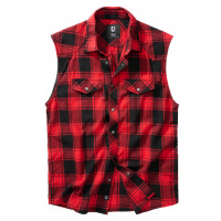 Brandit Košile Checkshirt Sleeveless červená | černá
