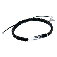 Lampglas Partnerský náramek Shamballa Black & White s unikátní perlou Lampglas BSHX11