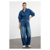 Trendyol Blue High Waist Barrel Baggy Jeans