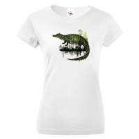 Dámské tričko s potiskem zvířat - Krokodýl