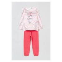 Dětské bavlněné pyžamo OVS X Disney růžová barva, vzorovaná