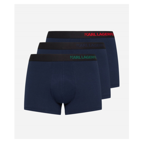 Spodní prádlo karl lagerfeld hip logo trunk 3-pack modrá