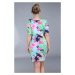 Dámské šaty pro plnoštíhlé květinový vzor barevné - Zelená / - Efect