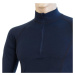 Sensor Merino Df pánské triko dl. rukáv zip deep blue