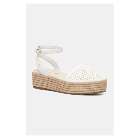 Espadrilky Tommy Hilfiger KNIT MESH ESPADRILLE PLATFORM béžová barva, na platformě, FW0FW08743