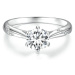 GRACE Silver Jewellery Stříbrný prsten Sabrina 1 ct MOISSANITE + CERTIFIKÁT P-MSR003/57 certifik