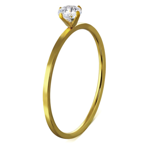 Zásnubní prsten z chirurgické oceli ve zlaté barvě Kesi